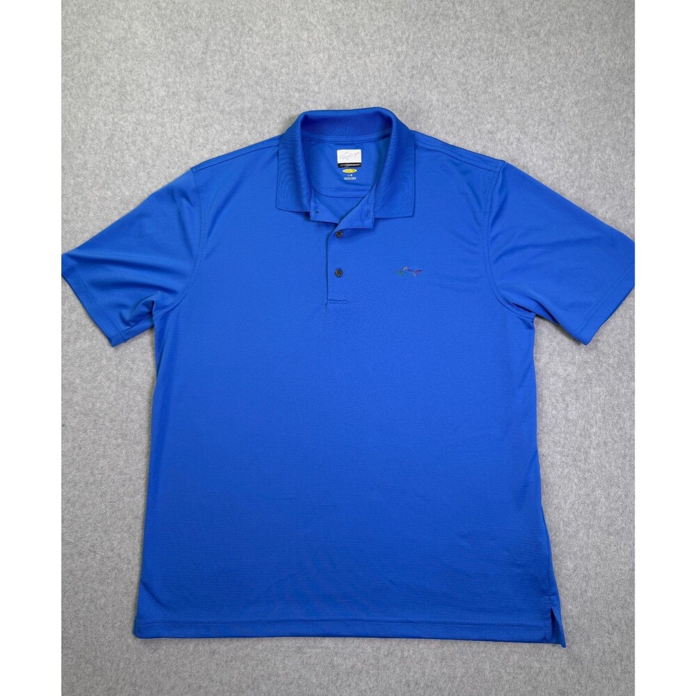 Greg Norman Play Dry Men’s Large Blue Golf Polo Short Sleeve Performance Shirt